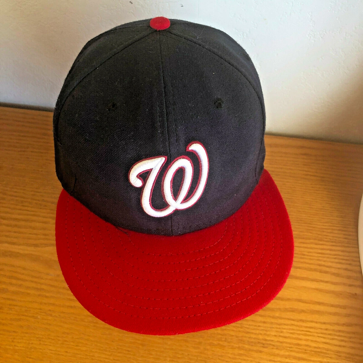 Washington Nationals Ball Cap Hat New Era Navy w Red Bill