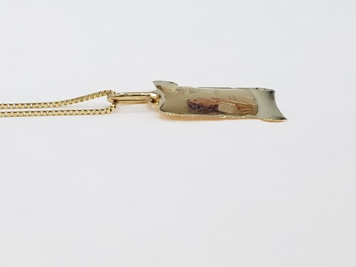 Real 14k Yellow Gold Religious Girls First Communion Pendant Charm 20' Box Chain - Picture 2 of 12