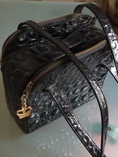 Borsa a mano originale Gianni Versace, pelle nera, handbag leather