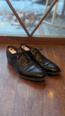 Allen Edmonds McAllister Oxford Wingtip Shoes Men\'s 10.5 B Black Leather Allen Edmonds McAllister Black Leather Calfskin - Sherman  main image 2