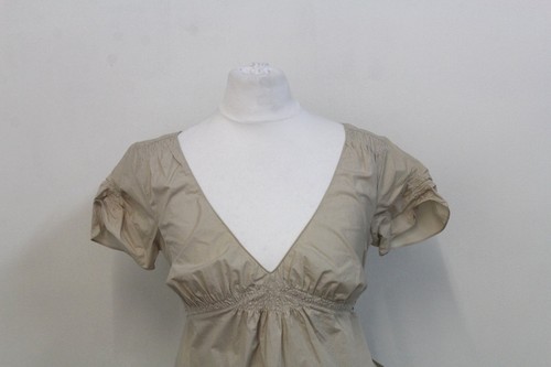courtes dos shirt coton au col manches à T Eu38 dos et avec V Uk10 en beige en noués pwtAx77