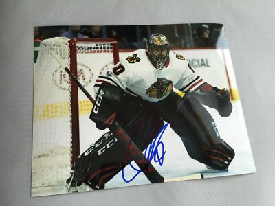 COREY CRAWFORD Chicago Blackhawks Stanley Cup-Sieger 2013+2015 signed Foto 20x25