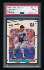 1988 Fleer Glossy Update U-74, John Smoltz RC PSA 9 MINT