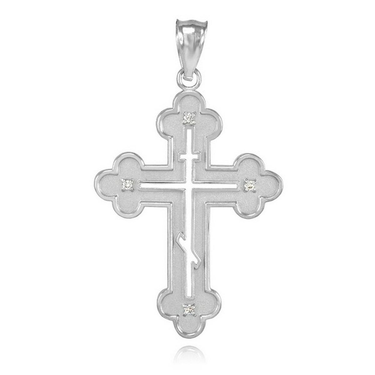 925 Sterling Silver Eastern Orthodox CZ Cross Pendant Necklace | eBay