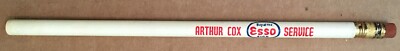 VINTAGE ESSO SERVICE STATION ADVERTISING PENCIL: ARTHUR COX SERVICE BETHESDA, MD