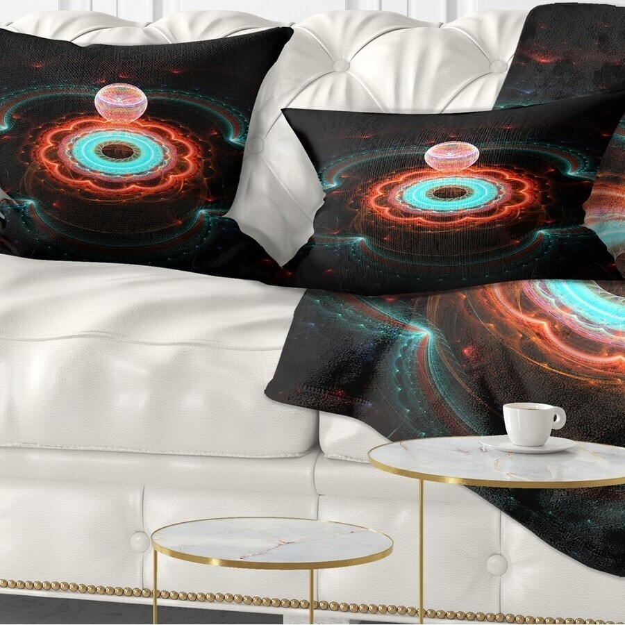 Designart 'Balloon over Fractal Colored Area' Floral Throw