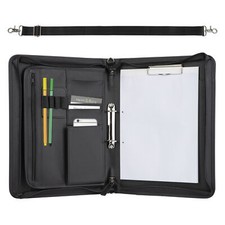 ONVAYA® Konferenzmappe A4 mit Tragegurt | schwarz | Aktenmappe | Businessmappe