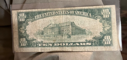 1929 $10 philadelphia pennsylvania, Federal reserve bank note - Picture 3 of 4