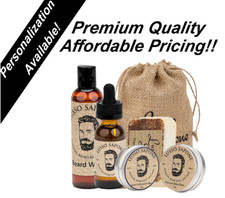 Hand Crafted Beard Grooming Kit - Beard Oil - Balm - Wax - Wash -Soap - 8 Scents