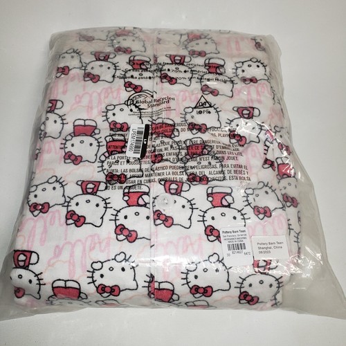 POTTERY BARN TEEN Hello Kitty® Organic Flannel Pajama Set-Medium NEW - Picture 4 of 6