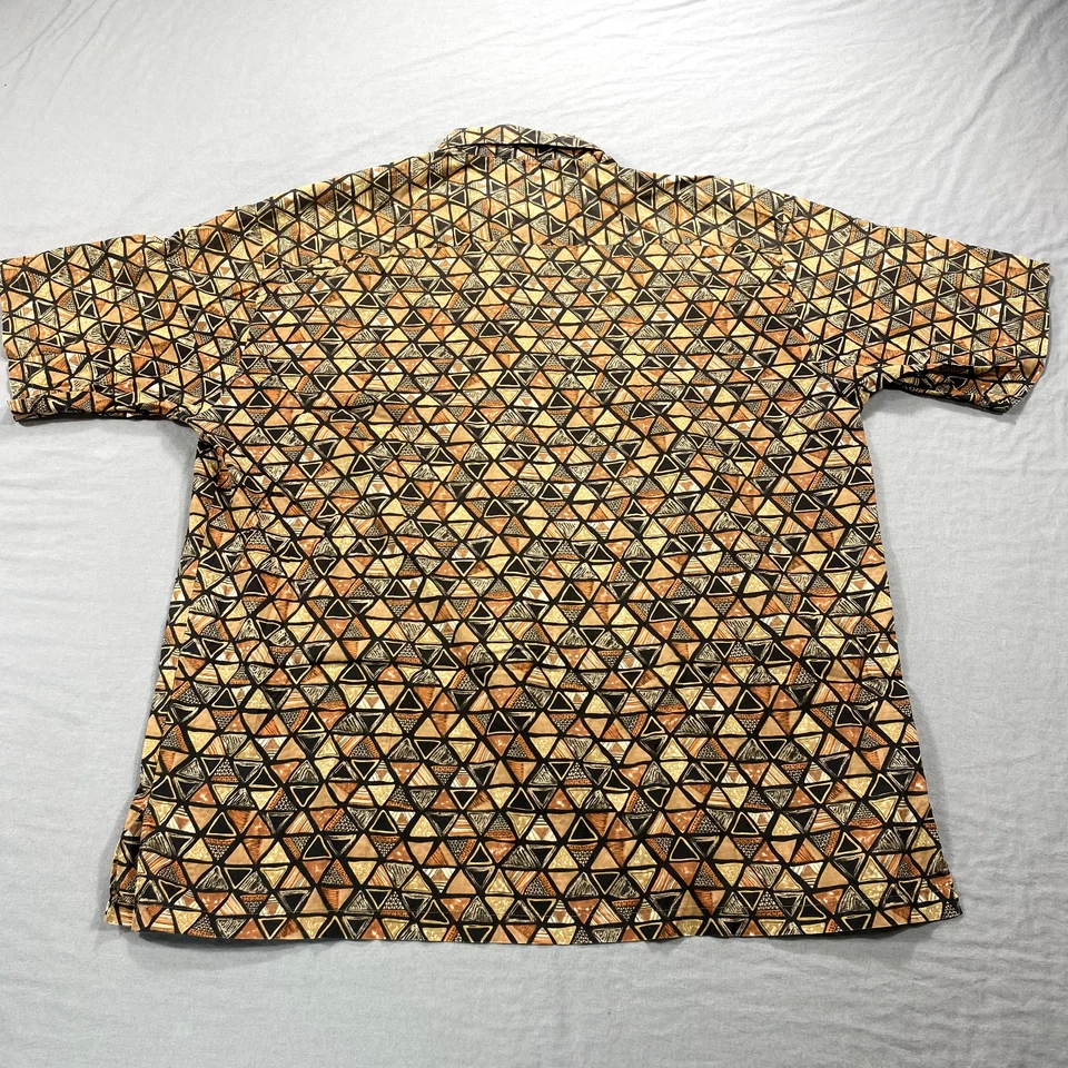 Camisa Smith de Viaje DE COLECCIÓN Para Hombres Negra Beige Hawaiana Abotonada Campamento Hecha en EE. UU. * Foto 2 de 4