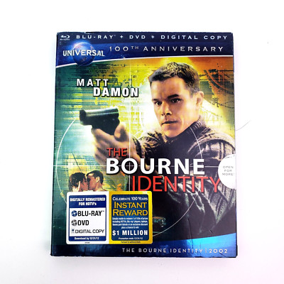 The Bourne Identity 100TH Anniversary Matt Damon Blu-Ray + DVD Movie