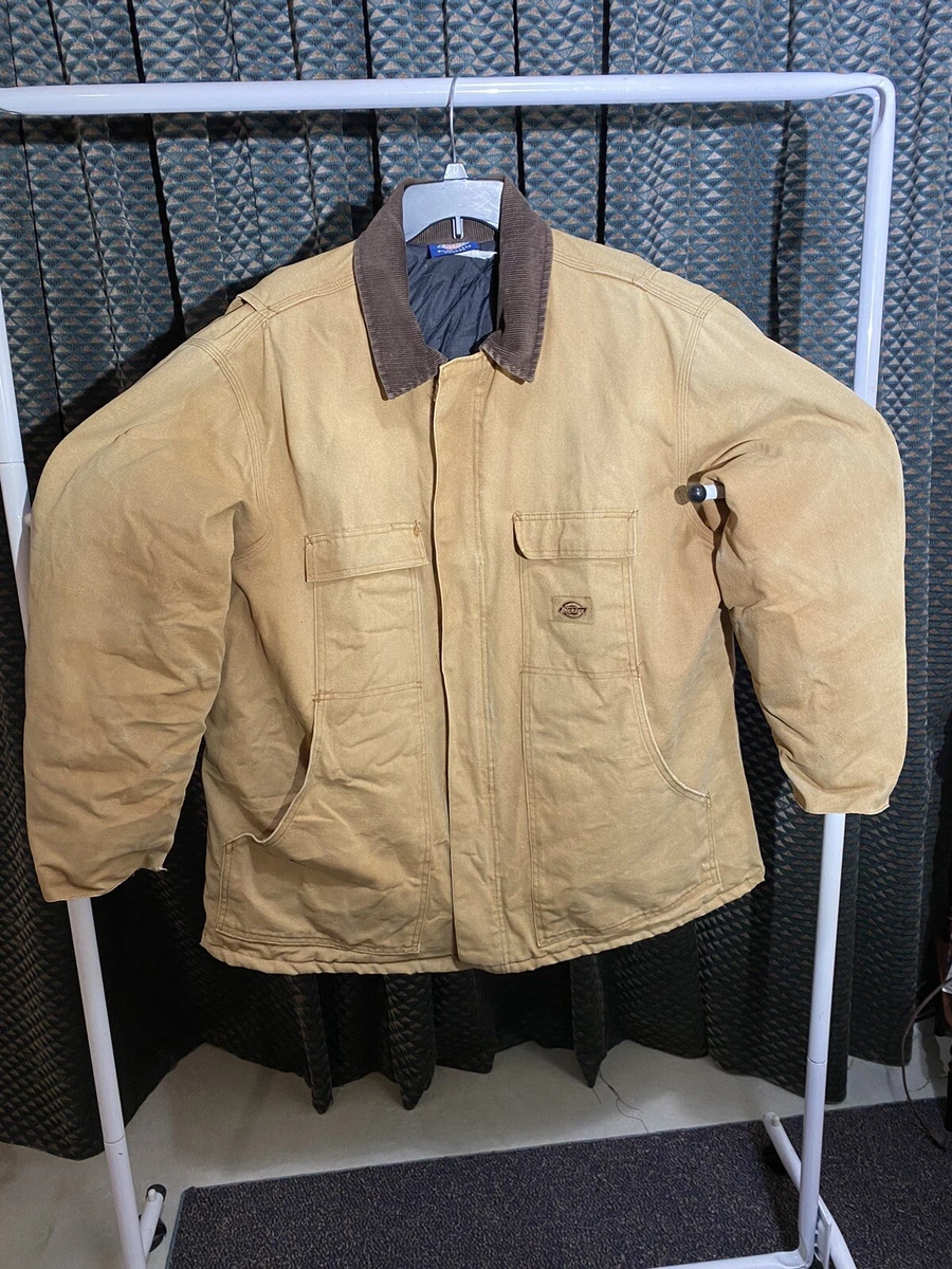 Dickies Mens Extra Large XL Work Coat Canvas Work Heavy Jacket Corduroy Collar