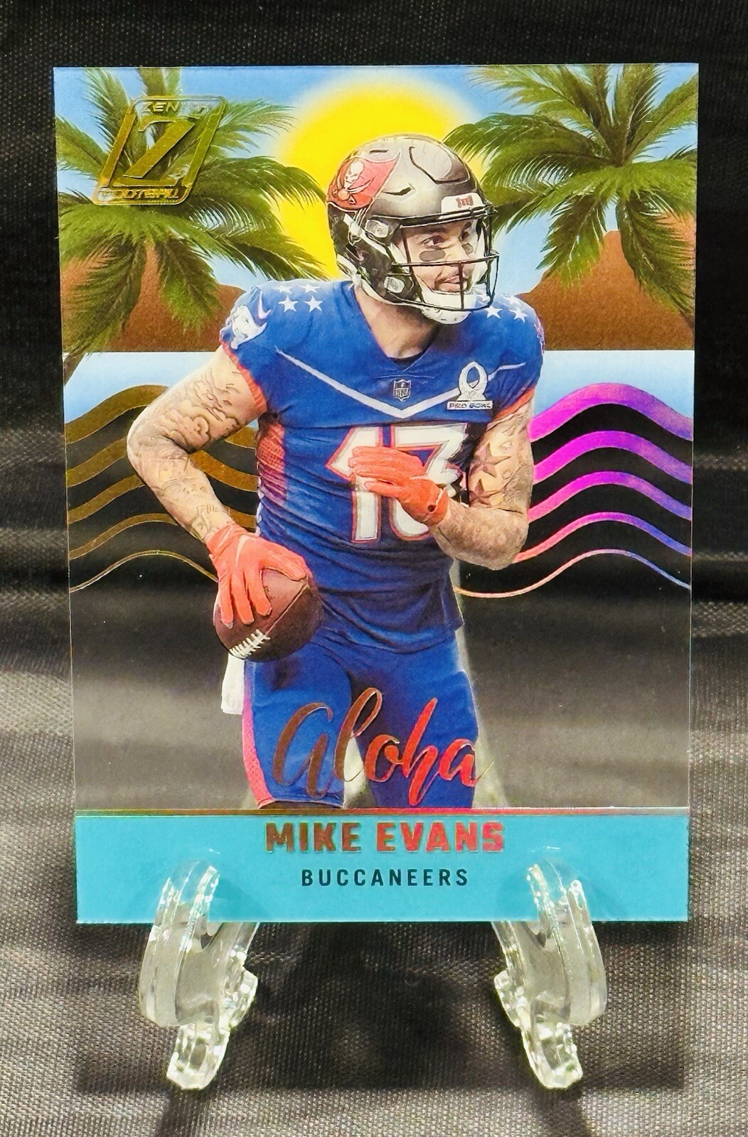 2022 Panini Zenith Football MIKE EVANS Aloha Case Hit SSP Acetate