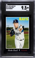 2019 Topps Heritage #411 Blake Snell SGC 9.5 MINT+	Black Border /50 Rays