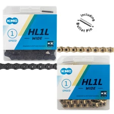 KMC HL1L Wide 1/8" Half Link Chain GOLD or BLACK Fixie BMX Track Bike fit HL710L
