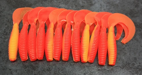 Soft Plastic Grubs X12, 7.5cm, Curly Tail, Scented, Soft Lure, Minnow, 3 Inch