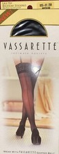 Vassarette Backseam Black Stockings Lace Top Medium NIB Wear with Garter