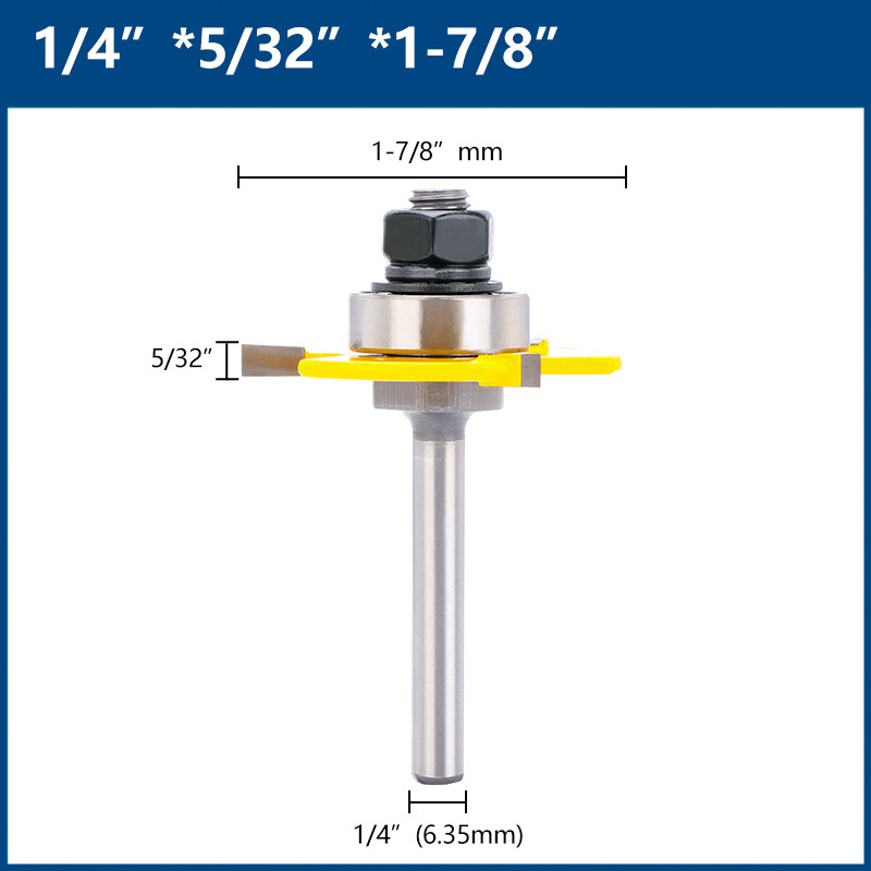 1Pc Joint Slot Cutter Router Bit 1/4'' & 1/2'' Shank 3 Flutes for Wood