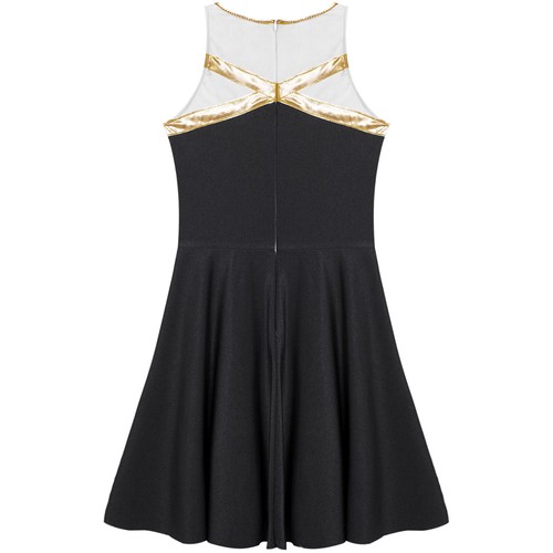 Kids Girls Cheerleading Party Dress Sleeveless Dance V-neck Performance Set - Picture 36 of 87