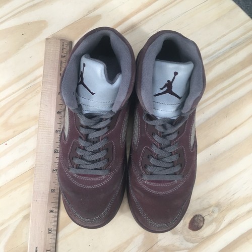 Nike Shoes Youth 3 Air Jordan 5 Basketball Sneakers Maroon Leather DZ4131-600 - Picture 6 of 17
