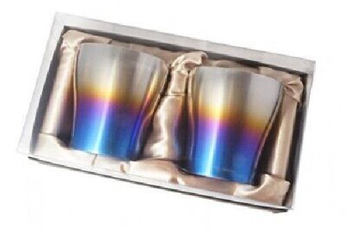 HORIE Pure Titanium Double Tumbler 250cc Fire Burn from Niigata T15FB250 SET - Picture 1 of 7
