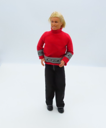 Vintage 1990's Ken Doll With Blonde Hair Wearing Red Ken Sport Shirt Black Pants - Picture 9 of 15