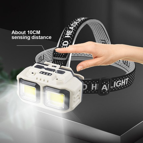Waterproof LED Headlamp COB Induction USB Rechargeable Headlamps White Light - Picture 6 of 11