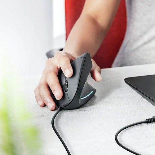 Mouse verticale cablato con sensore fino a 1600 DPI, Ergonomico, Trust Verto - Foto 4 di 10