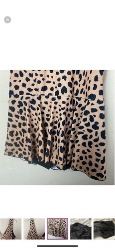 Costume da bagno intero Marina West marrone stampa leopardata increspato con gonna taglia 3X - Foto 8 di 12