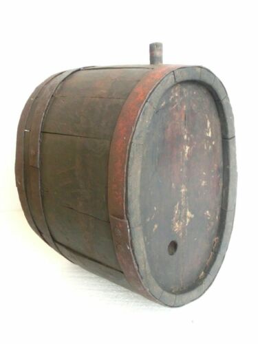 1832 year ANTIQUE wooden barrel vessel keg - PRIMITIVE farmhouse ranch SIGNED* - Picture 1 of 10