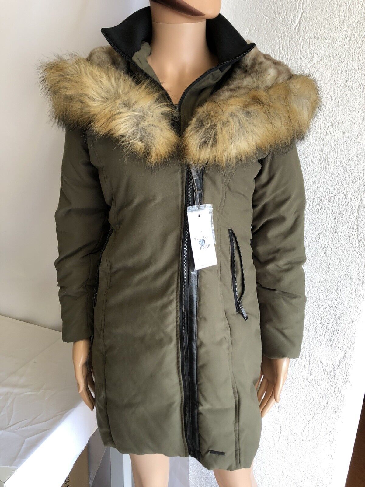 Coat Parka Woman Tiffosi Caroline 100% Cotton Khaki New eBay