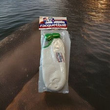 VTG Racquetball Socks Spalding Ankle Acrylic Green Pom Pom Size 8-11 1980's