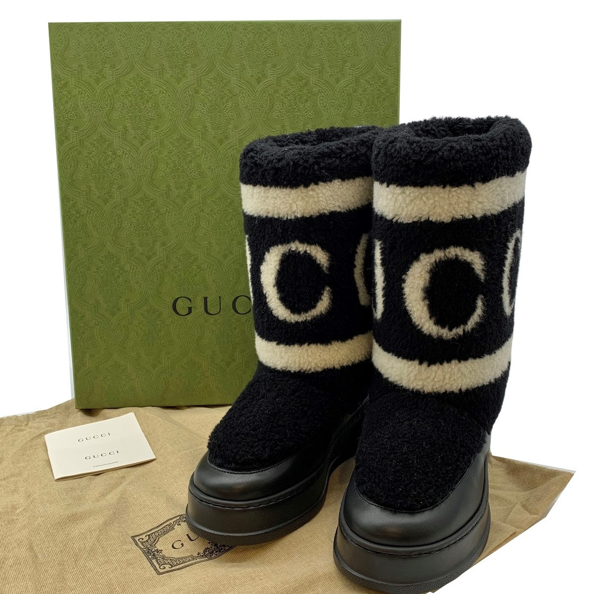 Authentic GUCCI Zueus Furry Fabric Boots Size:36 US:6 769511 Authentic GUCCI Zueus Furry Fabric Boots Size:36 US:6 769511