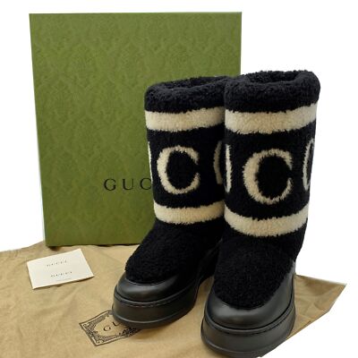 GUCCI サイズ表記「40」25センチ　ブラック　ラバーブーツ GUCCI（グッチ） レインブーツ ブラック サイズ：6 : カインドオル