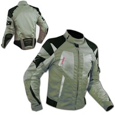 Giacca Moto Tessuto Cordura Mesh Rete Traforata Protezioni CE Omologate Grigio