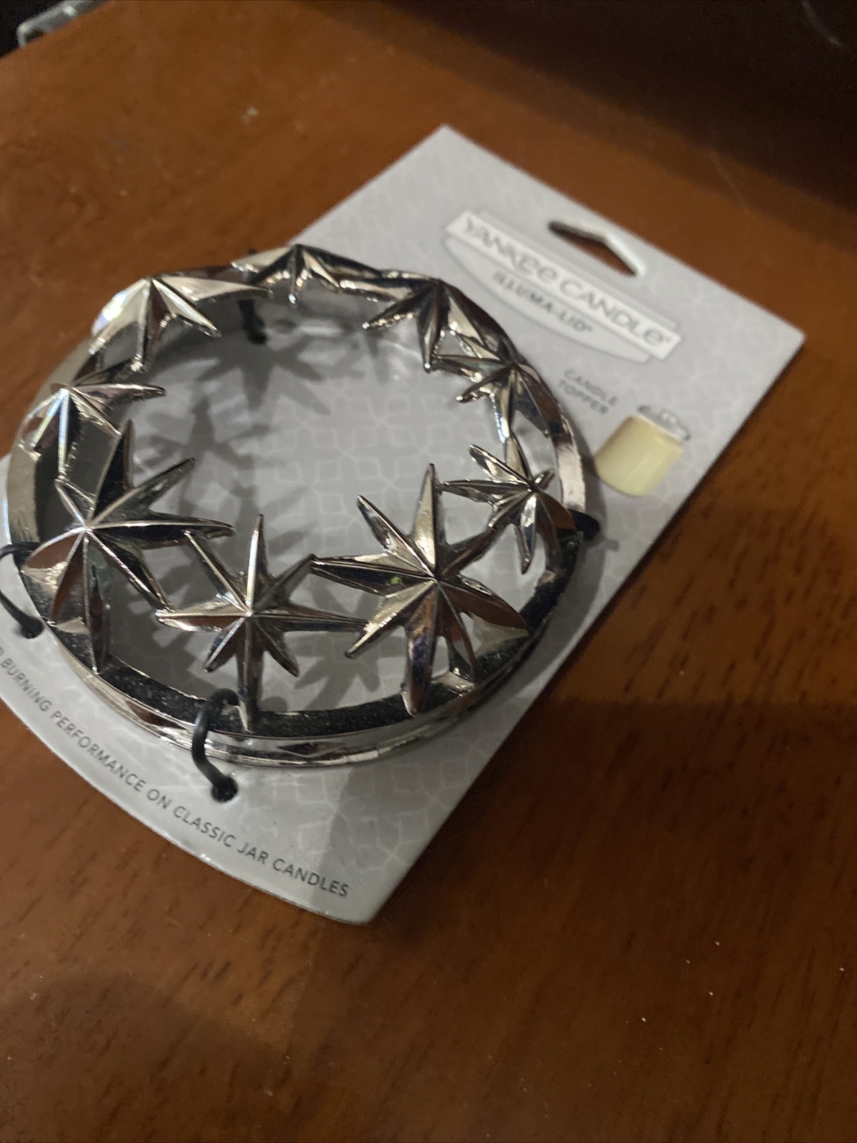 NWT Yankee Candle IllumaLid Candle Jar Topper Silver Stars Projects On