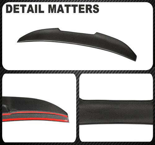 For AUDI A6 C6 Sline S6 Sedan 2008-2011 REAL CARBON Rear Trunk Spoiler Wing Lip - Picture 10 of 10