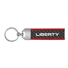 Jeep Liberty Real Carbon Fiber Strap Key Chain With Red Edge Jeep Liberty Real Carbon Fiber Strap Key Chain With Red Edge