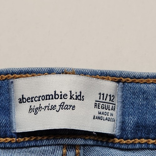 Abercrombie & Fitch Kids High Rise Flare Patch Work Jeans Girls Size 11/12 I5 - Picture 5 of 15