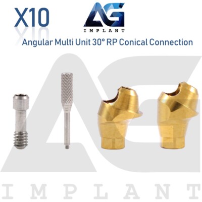 10 Angular Multi Unit Prosthetic System 30° Conical Connection RP Screw 1.6mm
