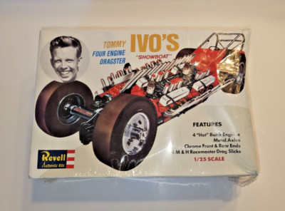 VINTAGE 1995 REVELL TOMMY IVO SHOWBOAT 4 ENGINE DRAGSTER, N.O.S. SEALED, 1:25