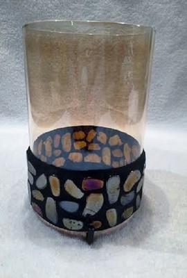PARTYLITE AURORA CANDLE SLEEVE BEAUTIFUL NEW LOOK REVERSIBLE PILLAR JAR CDL. NIB