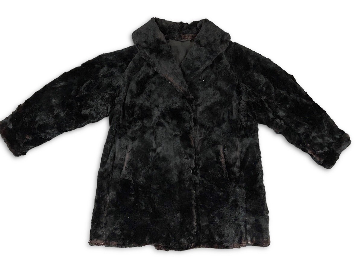 【VICTIM】RECYCLE BEAVER COAT / BLACK VINTAGE SHEARED BEAVER FUR COAT SUPER VELVETY SOFT FILM NOIR 40s