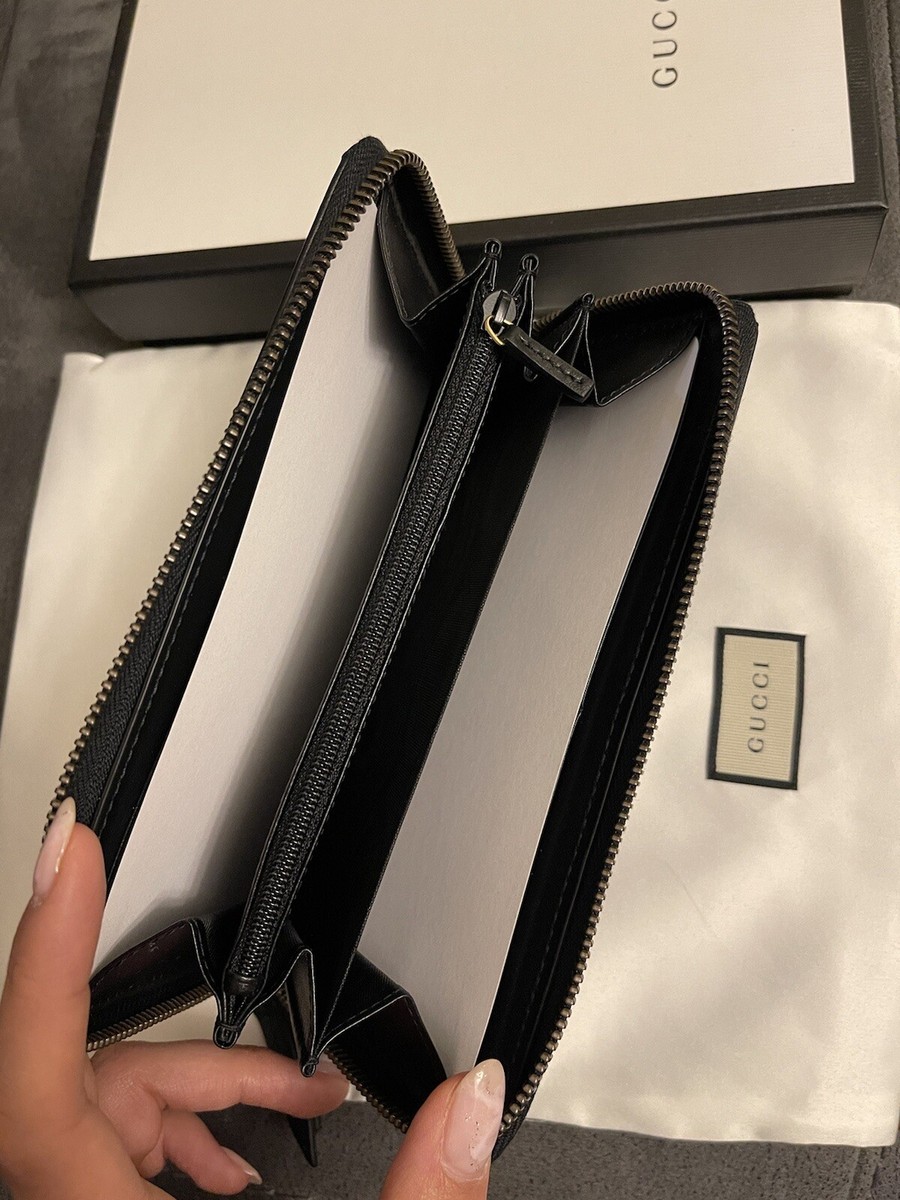 Gucci GG Marmont zip around wallet black