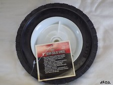 Haul-Master 8" Semi-Solid Flat Free Rubber Wheel #98954 Polypropylene Hub