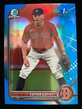 2022 Bowman Chrome Draft CUTTER COFFEY 1st Rookie BLUE REFRACTOR #/150 RC SP QTY