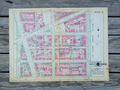 Truxton Circle - Vintage Antique Original Baist Atlas Washington DC Map Plan 40