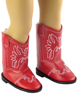Black Brown White  Pink Cowboy Eagle Western Boots fit American Girl Size Doll
