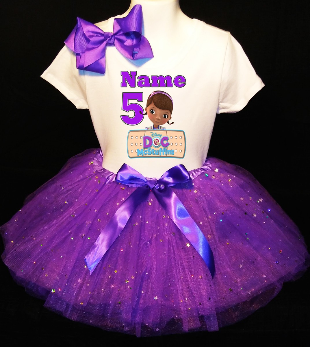 Doc McSTUFFINS *With NAME* 5th fifth 5 Birthday purple Tutu dress Fast  Shipping | eBay